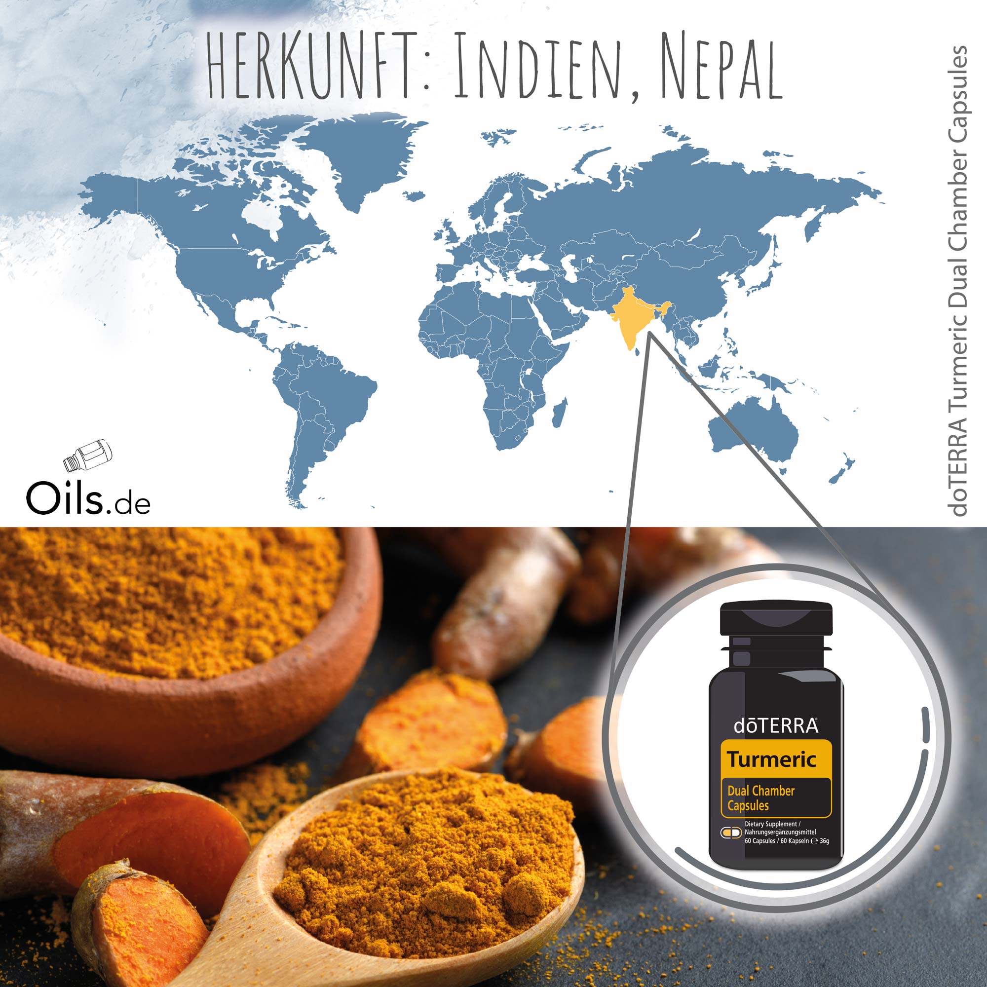 doTERRA Kurkuma Doppelkammer-Kapseln | Herkunft